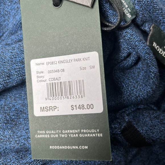 Mens Small RODD & GUNN Men's Kingsley Park Knit Hoodie $148 in Cobalt 005948 - Picture 10 of 12